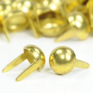 ラウンド型 スタッズ 2爪 ハンドクラフト材 直径8mm 高さ12mm ブラス [ 1個 ] スタンダードリベット