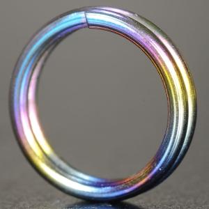 二重リング 丸押 チタン レインボー ハンドクラフト材 [ 10mm ] 二重カン 通販 通信販売 レザークラフト 虹色