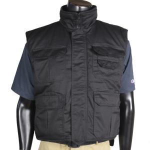 セキュリティベスト 中綿 ボディウォーマー ブラック  [ Lサイズ ] ポリス 保安部隊 ノースリーブ ジャケット