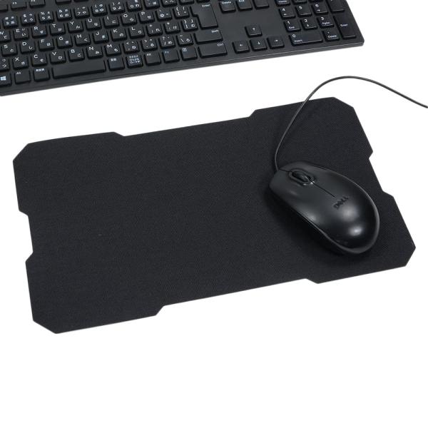 マウスパッド 薄型 約19.5×34.5cmサイズ ナイロン生地 [ ブラック ] マウスマット パ...