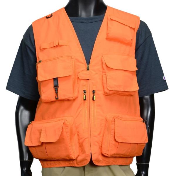 FLYGO ハンティングベスト 狩猟 ブレイズオレンジ チョッキ [ XSサイズ ] 狩猟オレンジ ...
