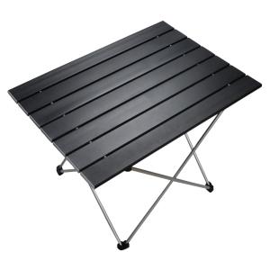 折り畳み式テーブル 天板ワンタッチ展開式 ロールテーブル キャンプ バーベキュー  [ ブラック / 大 ]｜repmartjp