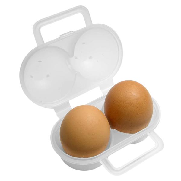 エッグホルダー 2個用 たまごケース ハンガー付き 半透明 [ カラビナなし ] 卵ケース 玉子ケー...