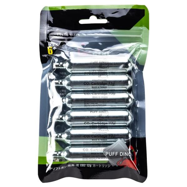 PUFF DINO CO2カートリッジ  ガスガン用 12g [ 6本セット ] パフディノ ガスカ...