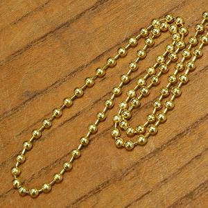 ボールチェーン 真鍮製 ドッグタグ用 クラフトパーツ [ 2.4mm / 10cm ] 玉鎖 ブラス 黄銅 ネックレス