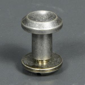 シカゴスクリュー 凹型 真鍮 頭径10mm 軸径5mm [ アンティークシルバー / 4mm ] 組ネジ 組ねじ コンチョネジ