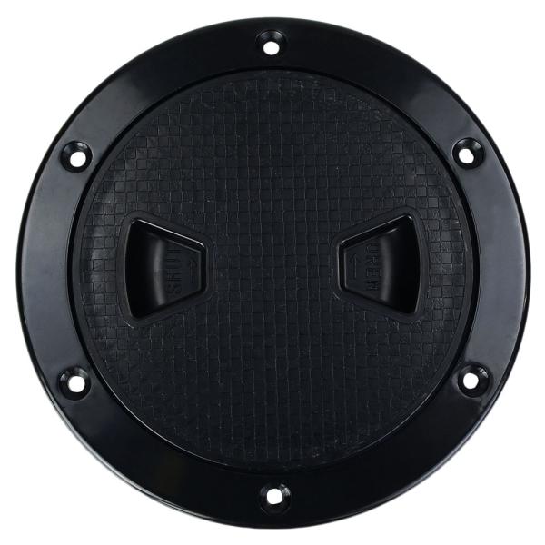デッキハッチカバー 検査穴 RV/キャンピングカー用 ABS樹脂製 船舶 ブラック [ 4インチ ]...