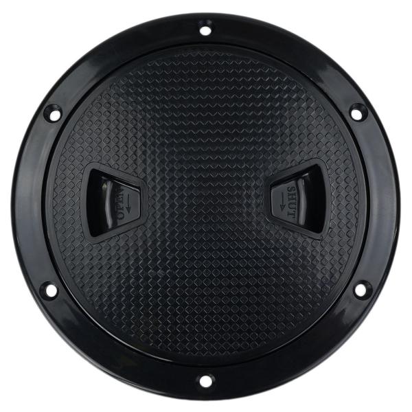 デッキハッチカバー 検査穴 RV/キャンピングカー用 ABS樹脂製 船舶 ブラック [ 6インチ ]...