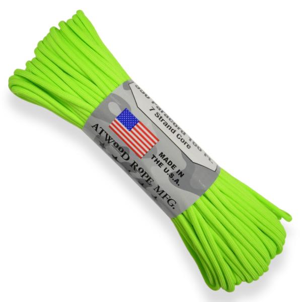 ATWOOD ROPE 550パラコード タイプ3 ネオングリーン [ 30m ] アトウッドロープ...