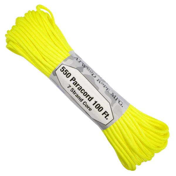 ATWOOD ROPE 550パラコード タイプ3 ネオンイエロー  [ 30m ] アトウッドロー...