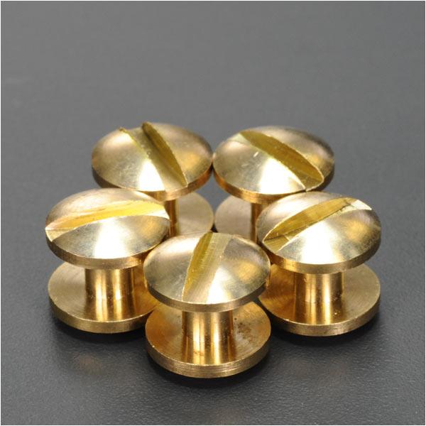 シカゴスクリュー 真鍮 コンチョネジ 穴あき 10mm | 組ネジ コンチョ用ネジ 革細工 レザーク...