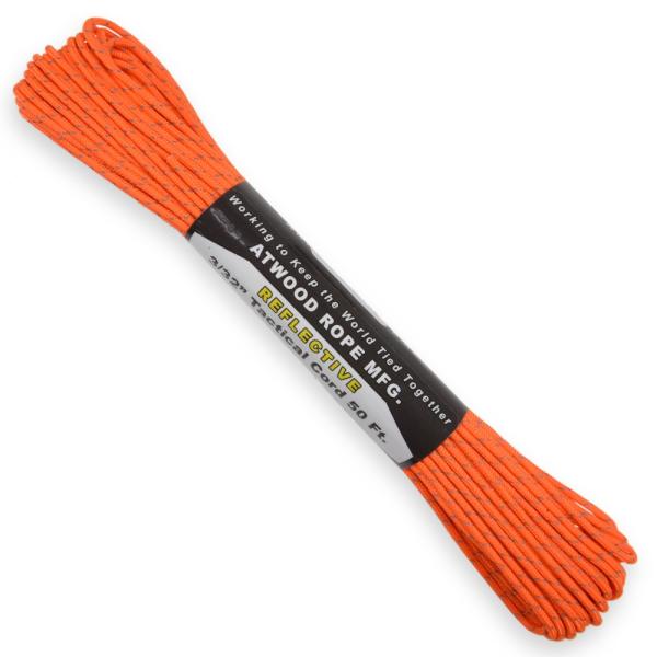 ATWOOD ROPE タクティカルコード 反射材 15m ネオンオレンジ アトウッドロープ リフレ...