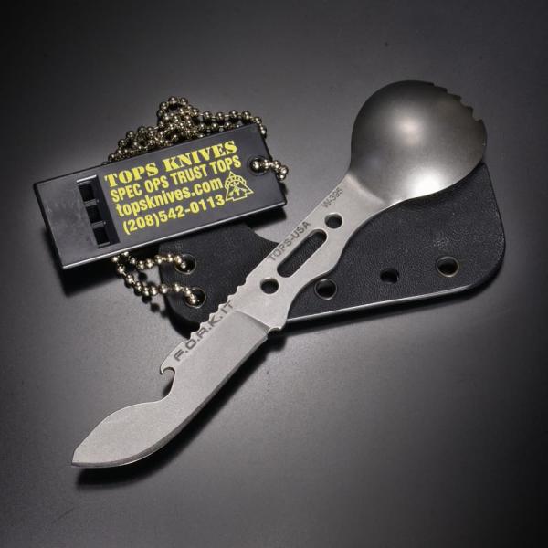 TOPS カトラリー FORK IT 1095 カーボン鋼 マルチツール スポーク ナイフ フォーク...