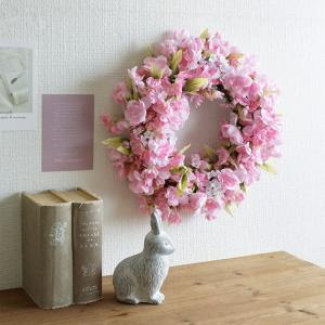 八重桜 リース ピンク Mサイズ 造花 さくら...の詳細画像1