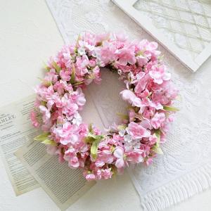 八重桜 リース ピンク Mサイズ 造花 さくら...の詳細画像2