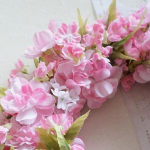 八重桜 リース ピンク Mサイズ 造花 さくら...の詳細画像3