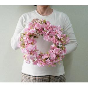 八重桜 リース ピンク Mサイズ 造花 さくら...の詳細画像5