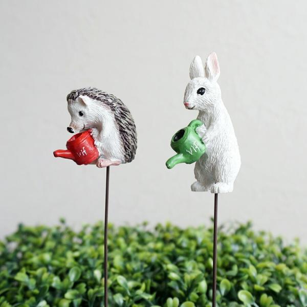 ガーデンピック 友膳 アロサージュピック 1本 うさぎ/ハリネズミ ガーデニング雑貨 園芸用品