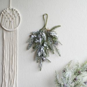 クリスマス 正月 造花 松 スノーパインスワッ...の詳細画像1