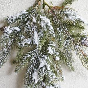 クリスマス 正月 造花 松 スノーパインスワッ...の詳細画像2