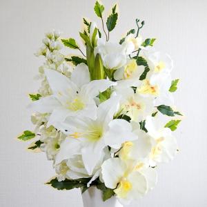 仏花 造花 一対 2束 プレミアム ホワイト ...の詳細画像4