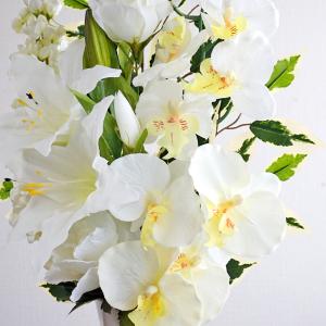 仏花 造花 一対 2束 プレミアム ホワイト ...の詳細画像5