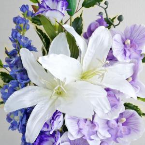 仏花 造花 プレミアム 一対 ホワイトパープル...の詳細画像4