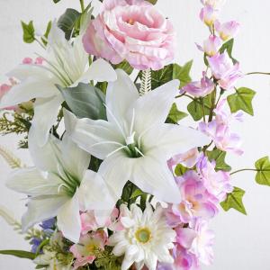 仏花 造花 お墓用 一対 ユリ 百合 トルコキ...の詳細画像5
