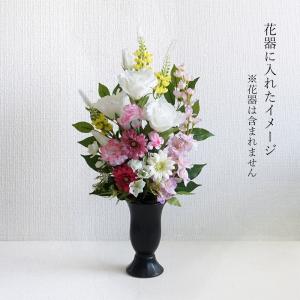 仏花 造花 一対 やさしいピンクの供花 お墓用...の詳細画像2