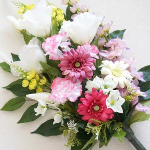 仏花 造花 一対 やさしいピンクの供花 お墓用...の詳細画像4