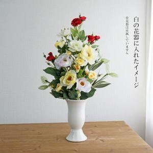 仏花 造花 お墓用 一対 ローズ バラ 薔薇 ...の詳細画像2