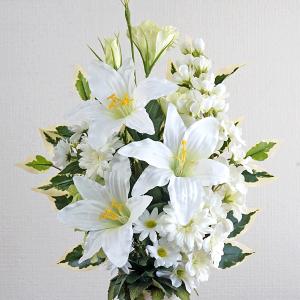 仏花 お墓用 仏壇用 造花 ホワイトグリーン ...の詳細画像4