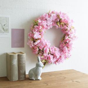 八重桜 リース ピンク Lサイズ 造花 さくら...の詳細画像1