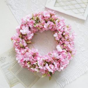 八重桜 リース ピンク Lサイズ 造花 さくら...の詳細画像2