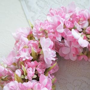 八重桜 リース ピンク Lサイズ 造花 さくら...の詳細画像3