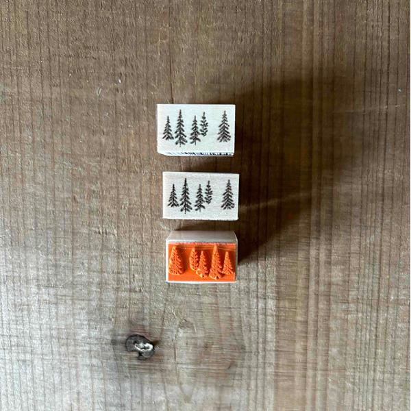 ゴム印 スタンプ はんこ クリスマス おしゃれ ツリー 木  クリスマスの森 プロペラスタジオ
