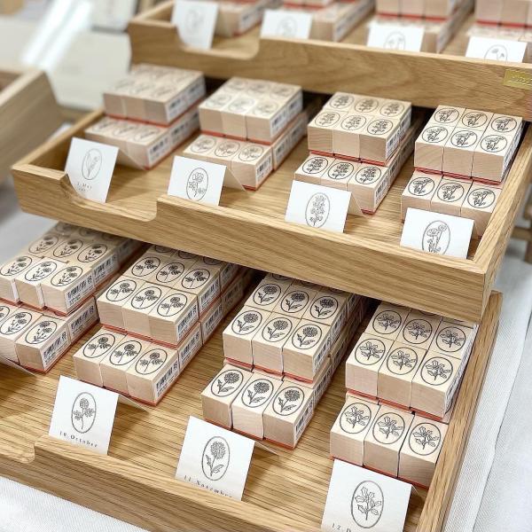 ゴム印 スタンプ はんこ おしゃれ 誕生月 花 フラワー Birth flowers stamps ...