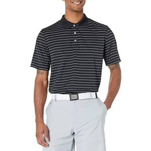 新品■Amazon Essentials ゴルフポロシャツ メンズ レギュラーフィット 速乾 ブラックストライプ M (日本サイズL相当)｜repros