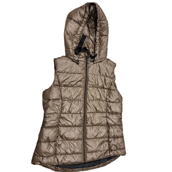 コストコ ウェザープルーフ レディース 中綿 ベスト ジャケット フード付き キャメル色 (サイズ-...