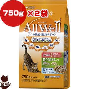 オールウェル 室内猫用 贅沢素材入り フィッシュ...の商品画像