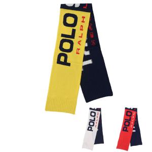 POLO by Ralph Lauren ポロ ラルフローレン color-block logo scarf 449775948003 / 001 / 002 イエロー / クリーム / レッド polo sport ポロスポーツ polo0063｜republic