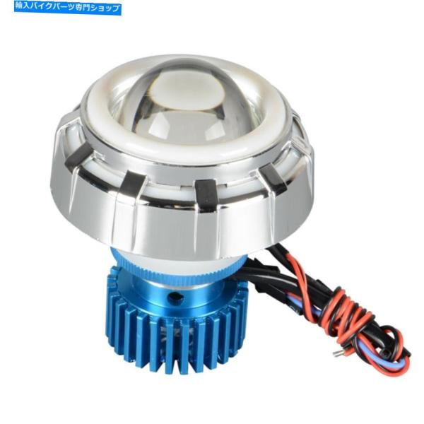 ヘッドライト オートバイのヘッドライトLEDプロジェクターレンズデュアルハロエンジェルデビルアイレッ...