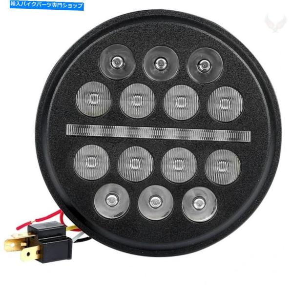 ヘッドライト 5.75 "5-3 / 4"のラウンドブラックLEDヘッドライトハーレーダイナXLのた...