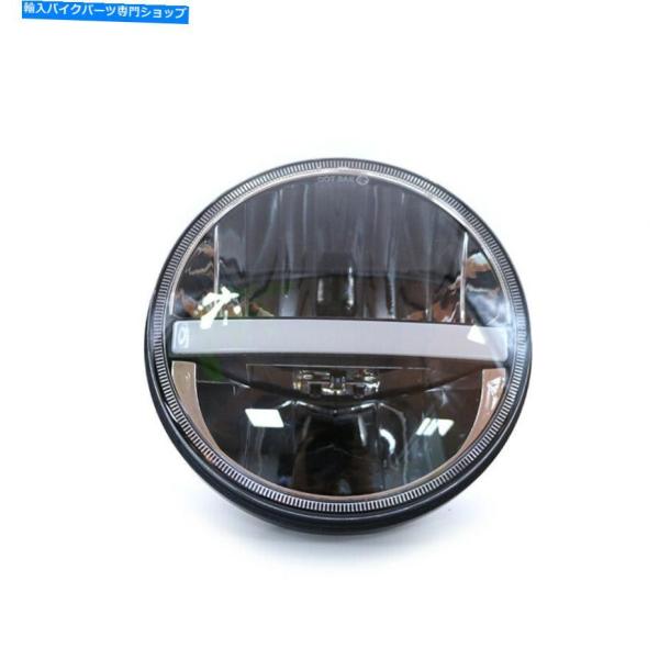 ヘッドライト ユニバーサル7インチオートバイLEDヘッドライトレトロヘッドランプラウンドヘッドランプ...