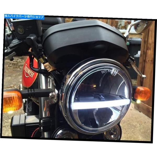 ヘッドライト ヘッドライトLED X1 DRLライト7 "CafeレーサーバイクバイククラシックE承...