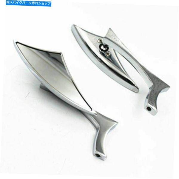 Mirror 2倍オートバイダートバイククロムリアビューリアビューサイドミラーカフェレーサーボッサー...