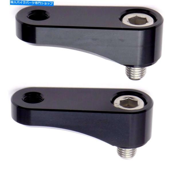 Mirror 2Fastmoto 2xブラック10mmミラーライザーエクステンダーエクステンションブ...