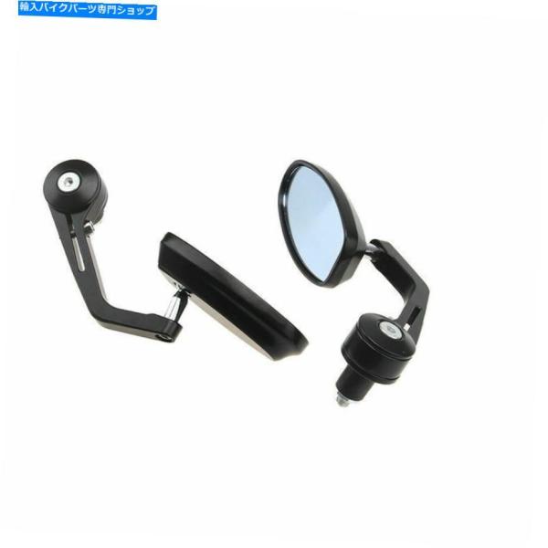 Mirror 2 xオートバイATV 7/8 "カフェレーサーボバーストリートバイク用ハンドルバーエ...