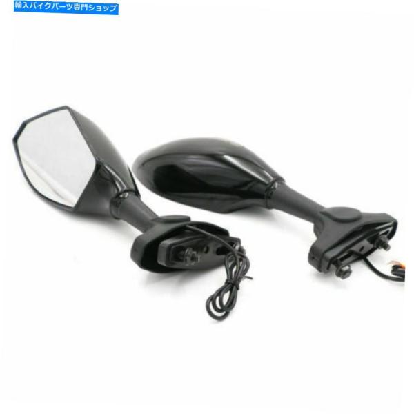 Mirror 2倍ユニバーサルオートバイサイドミラーLEDターン信号インジケータライトカフェレーサー...