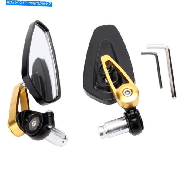 Mirror 2倍7/8 "ハンドルバーエンドオートバイミラーアルミニウム矢印右左カフェレーサー 2...